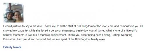 Felicity Iosefa Testimonial